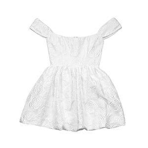 Amanda Uprichard Valentina Dress S White Jacquard Mini Bridal Party Fit Flare